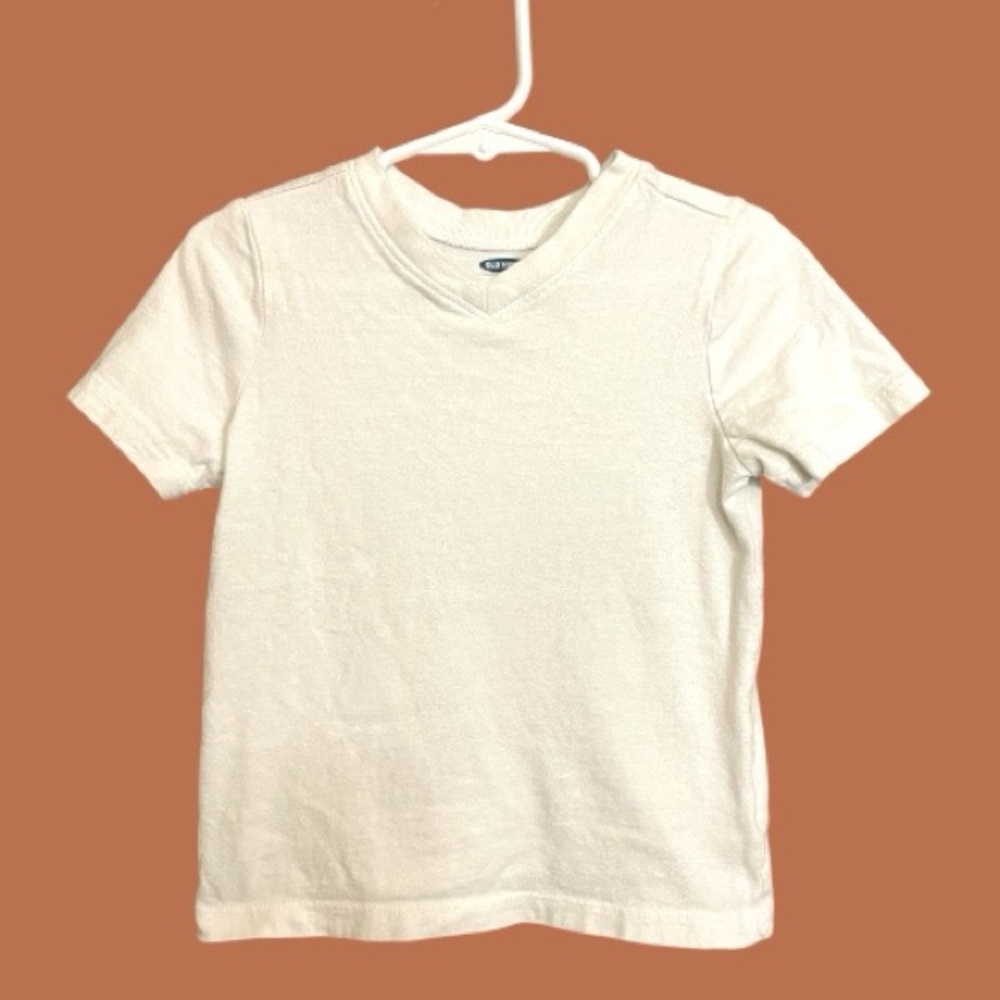 Old Navy Boys Solid White V-Neck Short Sleeve Tee Size 3T